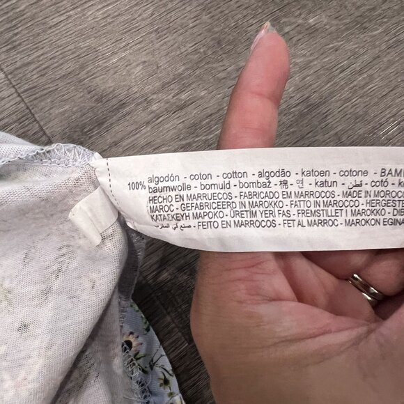 Zara Womens Small Blue Floral Ruffle Sleeve Dress - Picture 4 of 6